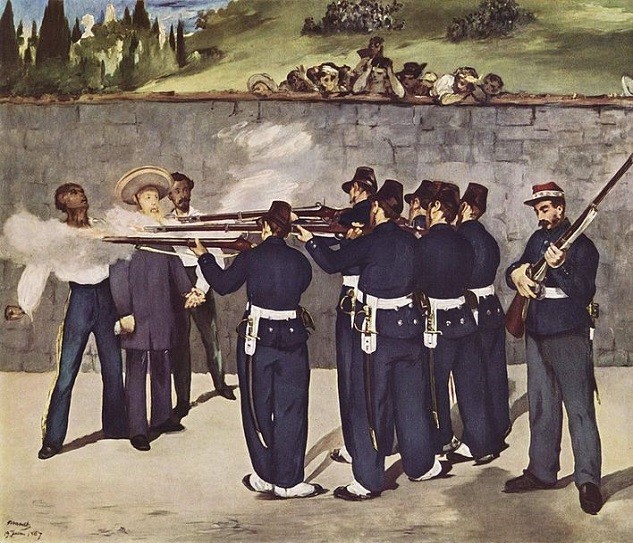 The execution of Maximilian I, Emperor of Mexico, June 19th, 1867, by Edouard Manet (1832-1883), painted in 1868, Kunsthalle Mannheim.
